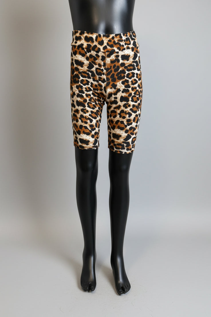 Long, soft touch wild leopard design shorts
