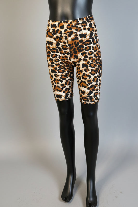 Long, soft touch wild leopard design shorts