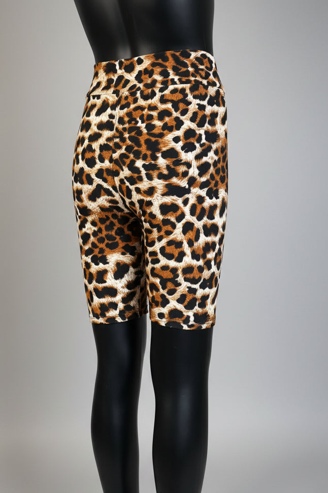 Long, soft touch wild leopard design shorts