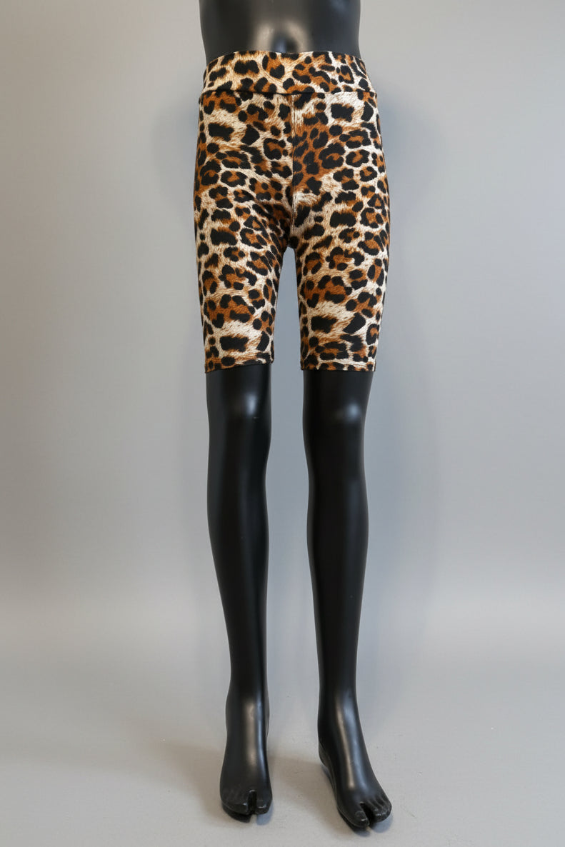 Long, soft touch wild leopard design shorts