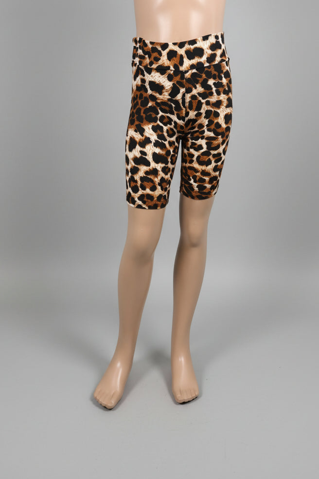 Long, soft touch wild leopard design shorts