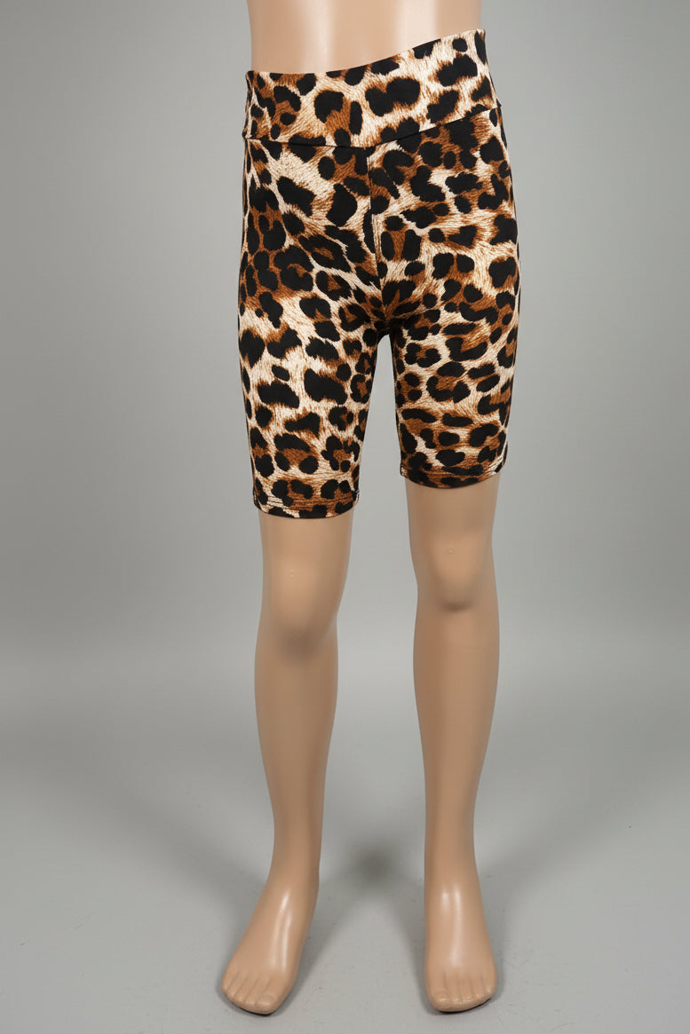 Long, soft touch wild leopard design shorts