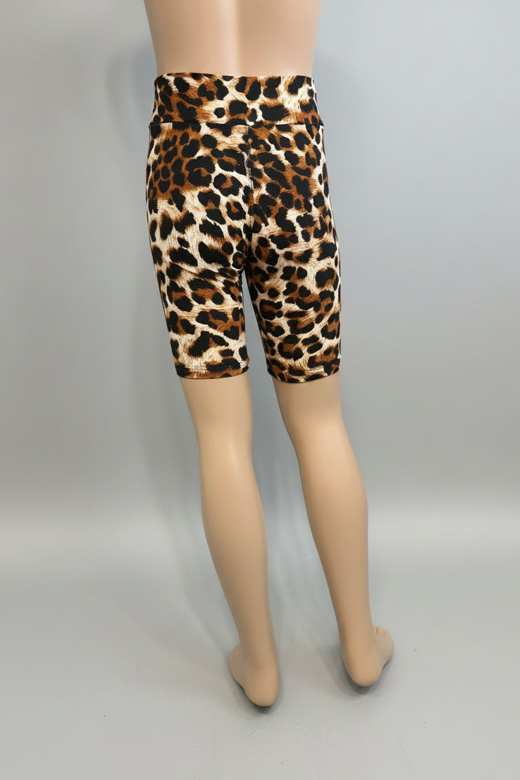 Long, soft touch wild leopard design shorts