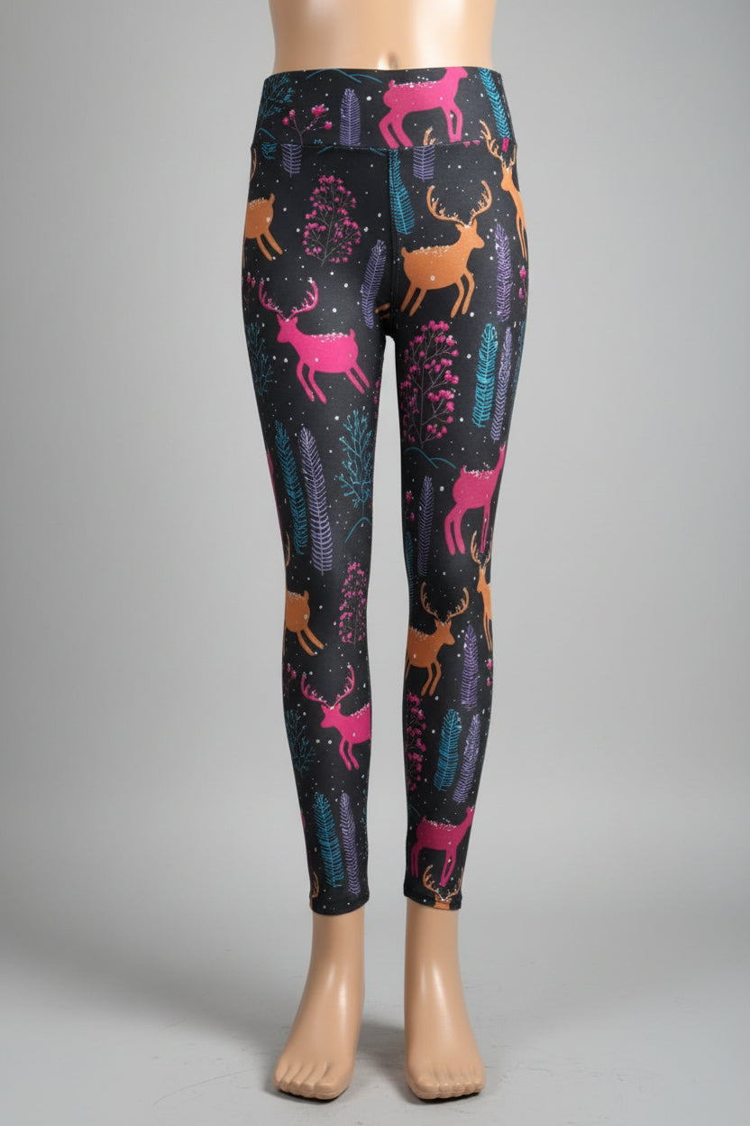 Winter Reindeer soft touch leggings