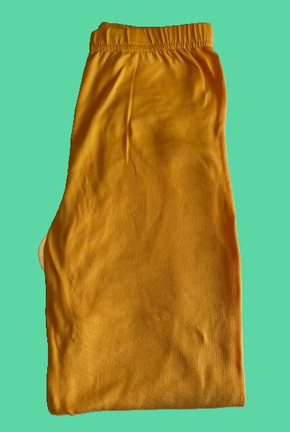Solid yellow full length stretch leggings