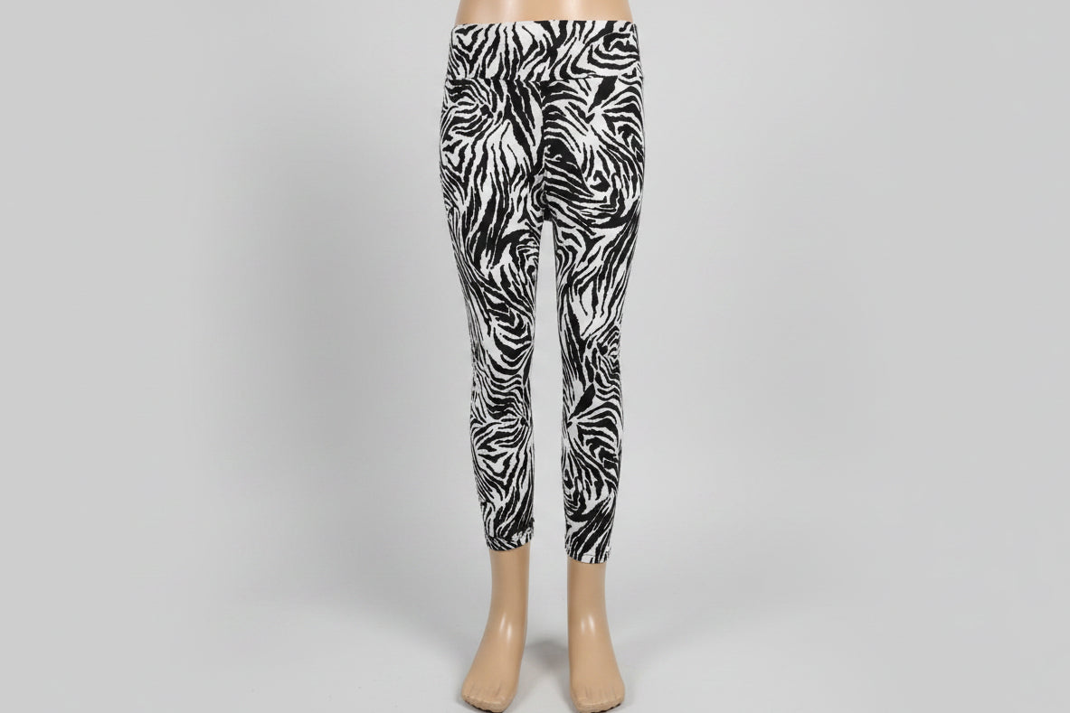 Zebra black & white full length leggings