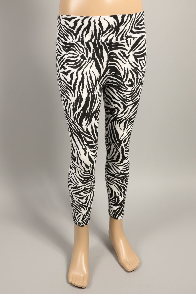 Zebra black & white full length leggings