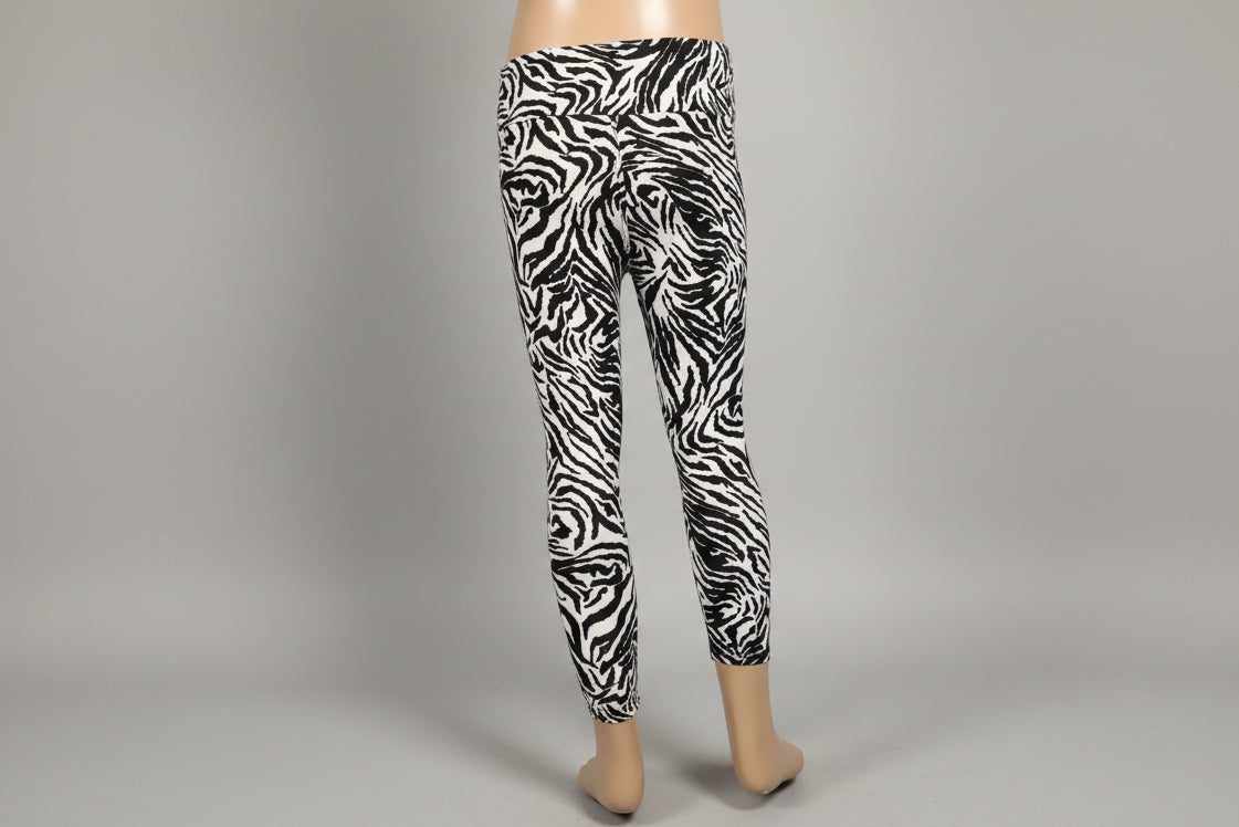 Zebra black & white full length leggings