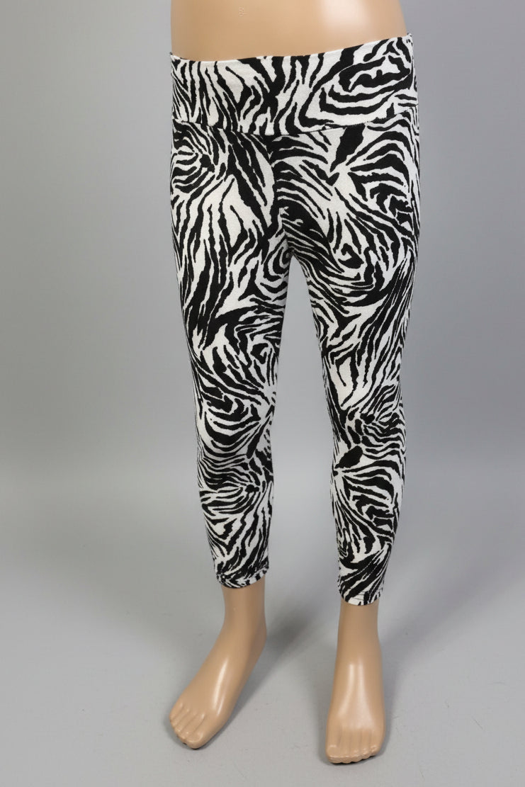 Zebra black & white full length leggings