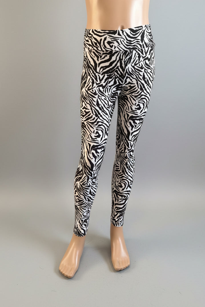 Zebra black & white full length leggings