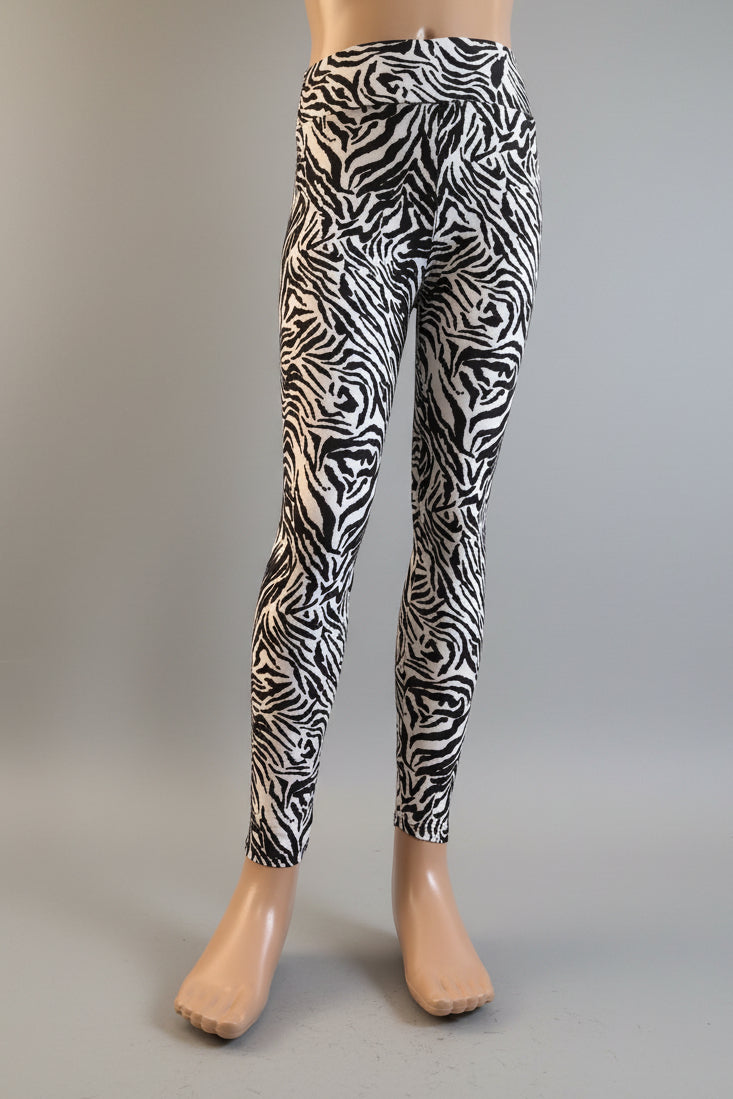 Zebra black & white full length leggings