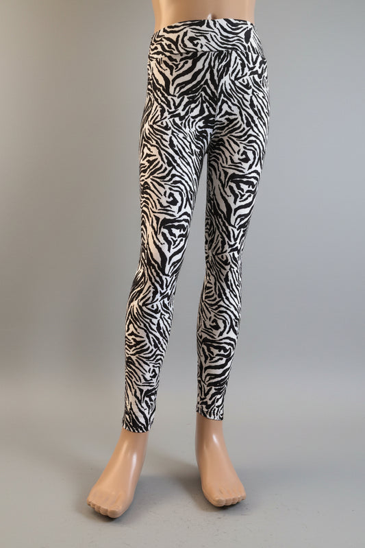 Zebra black & white full length leggings