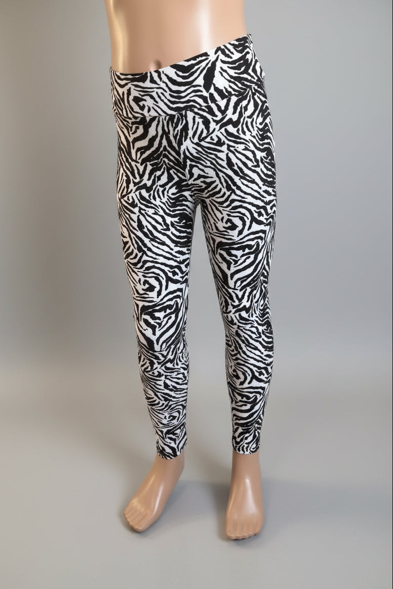 Zebra black & white full length leggings