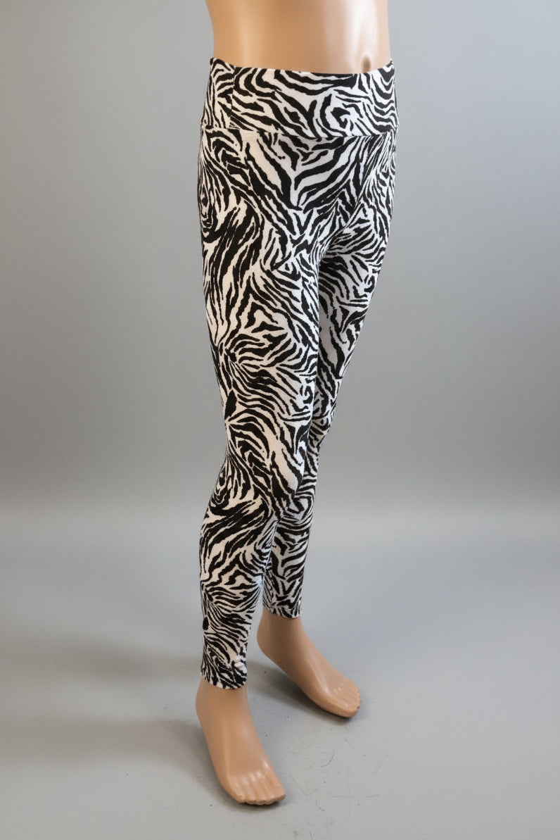 Zebra black & white full length leggings