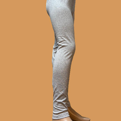 Jersey grey full length stretch leggings