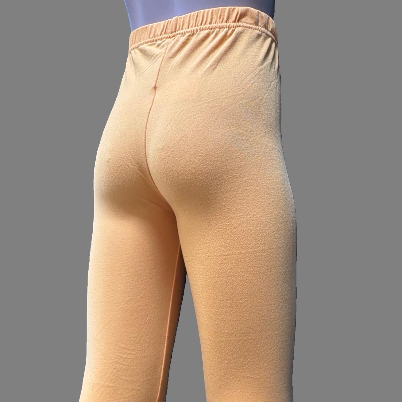 Solid yellow full length stretch leggings